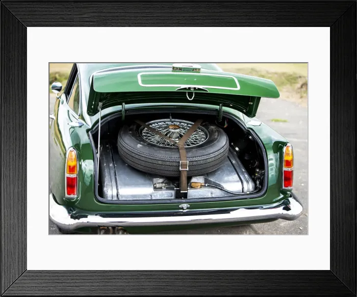 Framed Print : Boot and spare wheel of a 1961 Aston Martin DB4 GT previously owned by Donald Campbell Framed Print : Boot and spare wheel of a 1961 Aston Martin DB4 GT previously owned by Donald Campbell