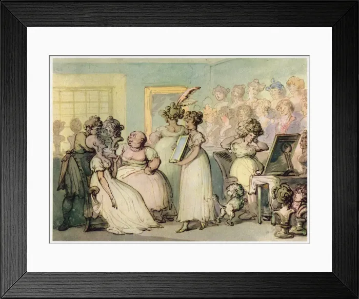 Framed Print : A wig shop, c1780-1825. Creator: Thomas Rowlandson Framed Print : A wig shop, c1780-1825. Creator: Thomas Rowlandson