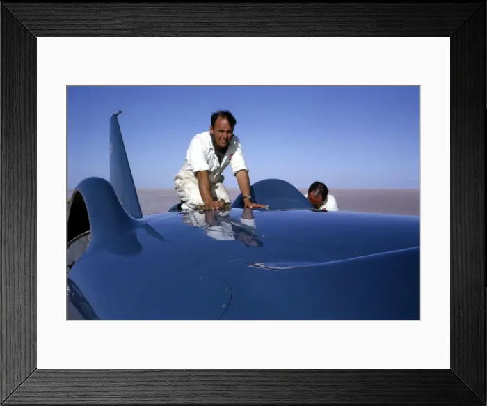 Framed Print : Bluebird CN7 support crew member Allan Dougherty, Lake Eyre, Australia, 1964 Framed Print : Bluebird CN7 support crew member Allan Dougherty, Lake Eyre, Australia, 1964