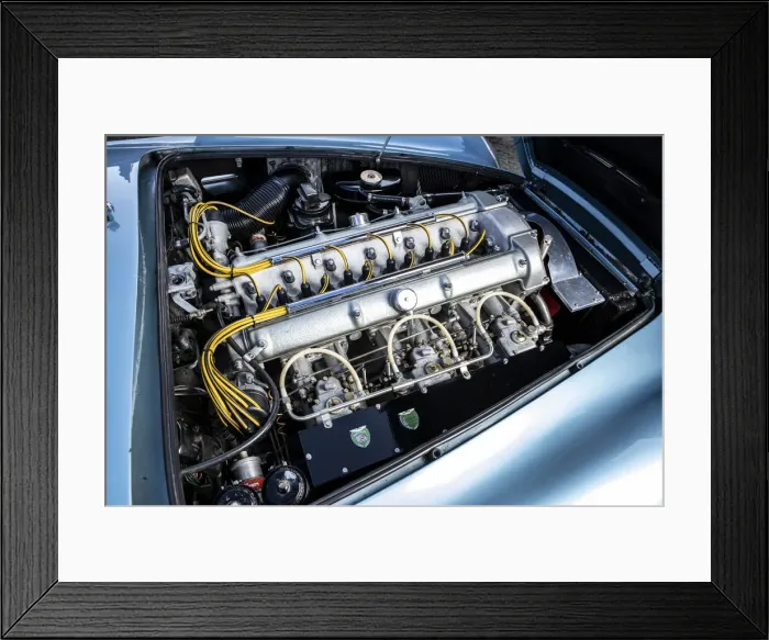 Framed Print : Engine of a 1961 Aston Martin DB4 GT SWB lightweight. Creator: Unknown Framed Print : Engine of a 1961 Aston Martin DB4 GT SWB lightweight. Creator: Unknown