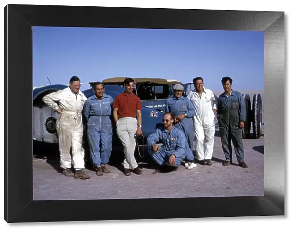 Bluebird CN7 support crew, Ken Norris (3rd from left), Leo Villa (3rd from right)