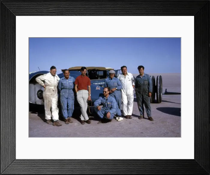 Framed Print : Bluebird CN7 support crew, Ken Norris (3rd from left), Leo Villa (3rd from right) Framed Print : Bluebird CN7 support crew, Ken Norris (3rd from left), Leo Villa (3rd from right)