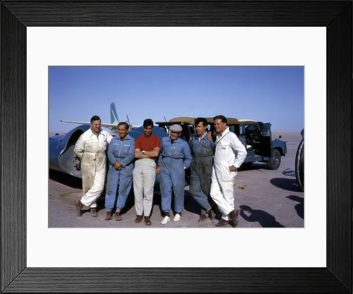 Framed Print : Bluebird CN7 support crew, Ken Norris (3rd from left), Leo Villa (3rd from right) Framed Print : Bluebird CN7 support crew, Ken Norris (3rd from left), Leo Villa (3rd from right)