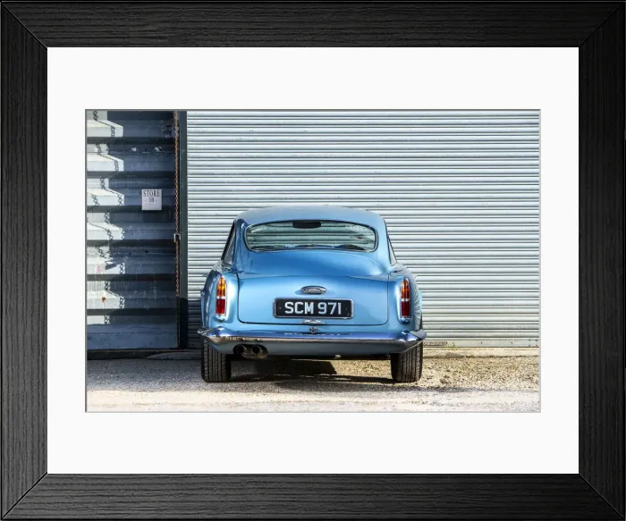 Framed Print : Rear view of a 1961 Aston Martin DB4 GT SWB lightweight. Creator: Unknown Framed Print : Rear view of a 1961 Aston Martin DB4 GT SWB lightweight. Creator: Unknown