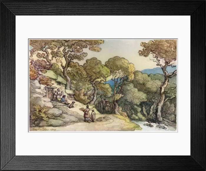 Framed Print : Country Scene in Cumberland, 1805. Creator: Thomas Rowlandson Framed Print : Country Scene in Cumberland, 1805. Creator: Thomas Rowlandson