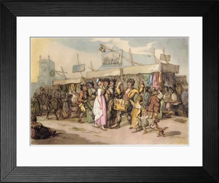 Framed Print : The fair near the village church, c1780-1825. Creator: Thomas Rowlandson Framed Print : The fair near the village church, c1780-1825. Creator: Thomas Rowlandson