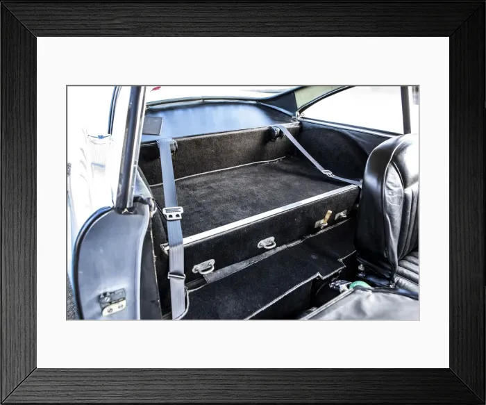 Framed Print : Rear seat of a 1961 Aston Martin DB4 GT SWB lightweight. Creator: Unknown Framed Print : Rear seat of a 1961 Aston Martin DB4 GT SWB lightweight. Creator: Unknown