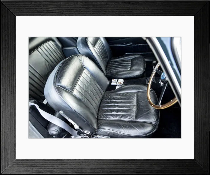 Framed Print : Seats of a 1965 Aston Martin DB5. Creator: Unknown Framed Print : Seats of a 1965 Aston Martin DB5. Creator: Unknown
