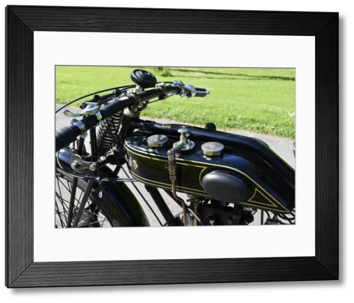 Framed Print : Petrol tank of a 1927 AJS Big Port motorcycle. Creator: Unknown Framed Print : Petrol tank of a 1927 AJS Big Port motorcycle. Creator: Unknown