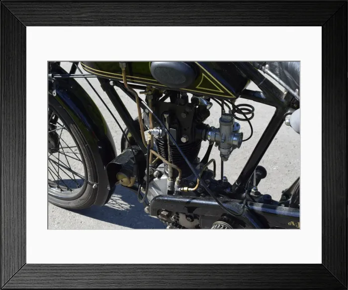 Framed Print : Engine of a 1927 AJS Big Port motorcycle. Creator: Unknown Framed Print : Engine of a 1927 AJS Big Port motorcycle. Creator: Unknown