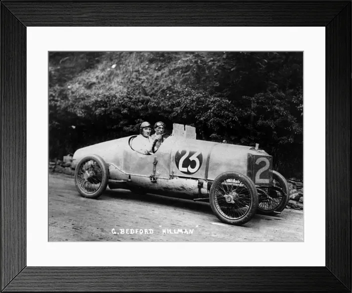 Framed Print : British racing driver George Bedford driving a Hillman 10hp, 1921. Creator: Unknown Framed Print : British racing driver George Bedford driving a Hillman 10hp, 1921. Creator: Unknown