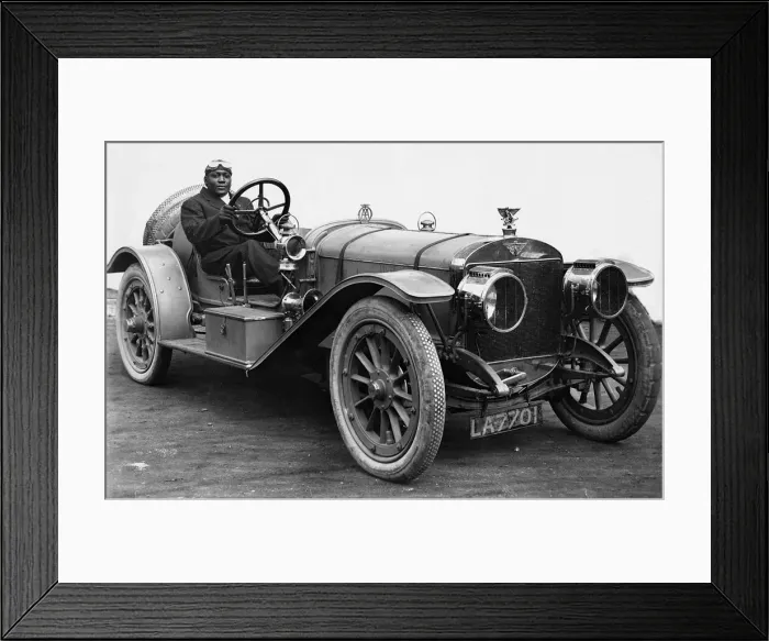Framed Print : American world heavweight boxing champion Jack Johnson in a 1908 Austin 100hp Creator Framed Print : American world heavweight boxing champion Jack Johnson in a 1908 Austin 100hp Creator