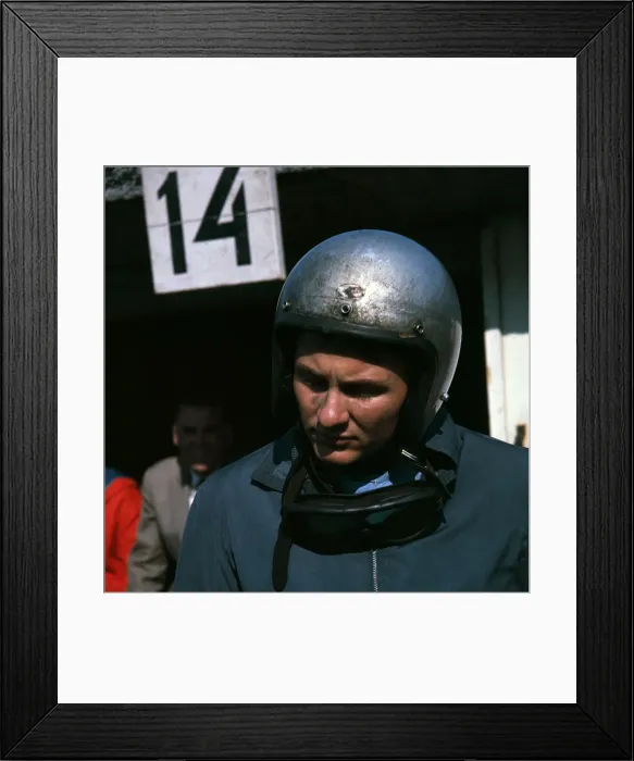 Framed Print : Bruce McLaren, New Zealand racing driver, car designer and engineer, 1961 Framed Print : Bruce McLaren, New Zealand racing driver, car designer and engineer, 1961