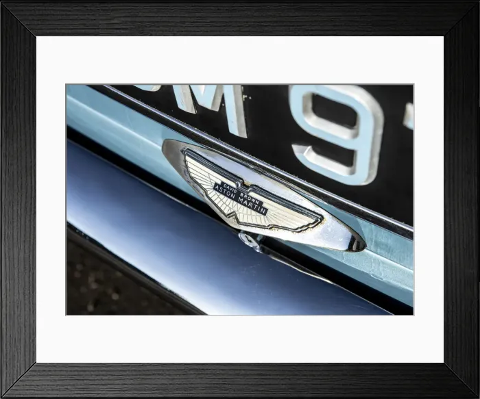 Framed Print : Badge of a 1961 Aston Martin DB4 GT SWB lightweight. Creator: Unknown Framed Print : Badge of a 1961 Aston Martin DB4 GT SWB lightweight. Creator: Unknown