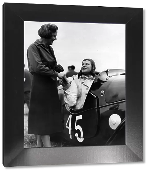 British racing drivers Betty Haig and Dorothy Patten, Goodwood, Sussex, 1948