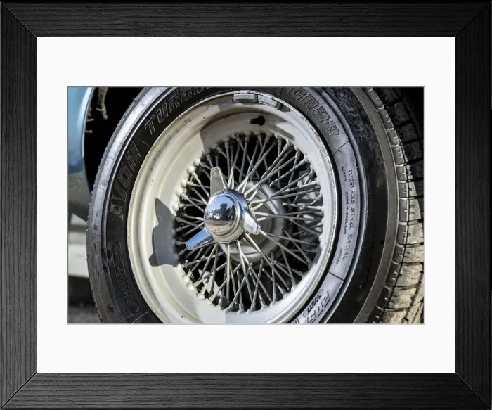 Framed Print : Spoked wheel of a 1961 Aston Martin DB4 GT SWB lightweight. Creator: Unknown Framed Print : Spoked wheel of a 1961 Aston Martin DB4 GT SWB lightweight. Creator: Unknown