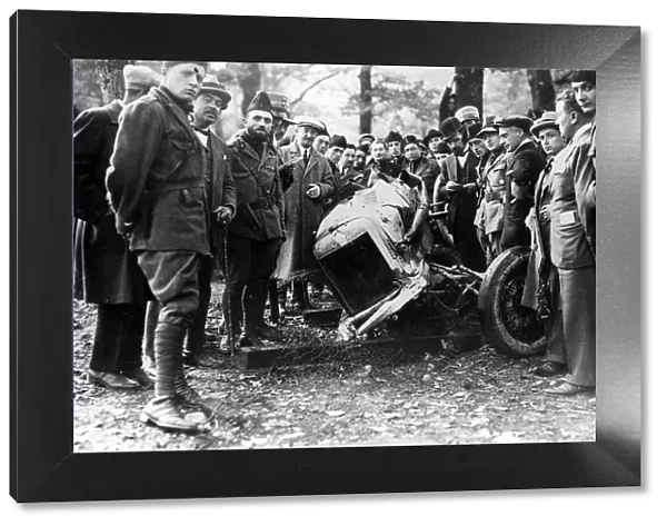 Louis Zborowskis Mercedes after his fatal crash at Monza, Italy, 1924. Creator: Unknown