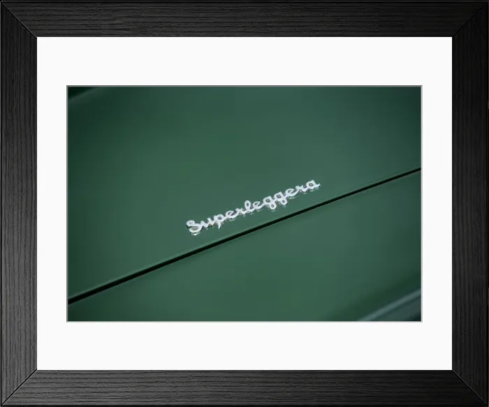 Framed Print : Superleggera logo on a 1961 Aston Martin DB4 GT previously owned by Donald Campbell Framed Print : Superleggera logo on a 1961 Aston Martin DB4 GT previously owned by Donald Campbell