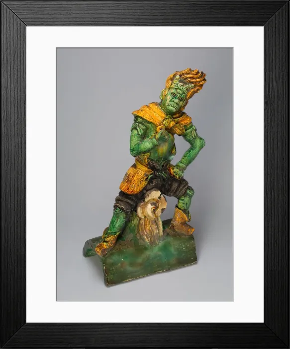Framed Print : Roof Tile with Guardian Figure, Ming dynasty (1368-1644) or Qing dynasty, c. 17th century Framed Print : Roof Tile with Guardian Figure, Ming dynasty (1368-1644) or Qing dynasty, c. 17th century