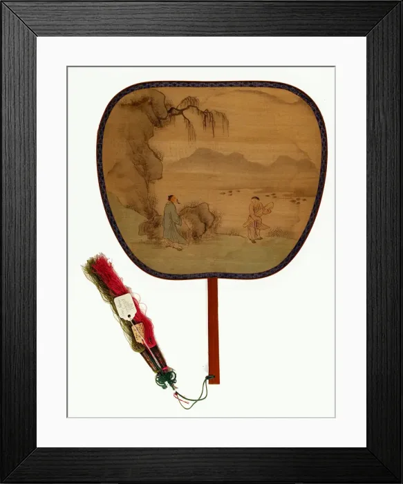 Framed Print : Scholar with Servant Holding a Qin, Qing dynasty (1644-1911), 1876. Creator: Unknown Framed Print : Scholar with Servant Holding a Qin, Qing dynasty (1644-1911), 1876. Creator: Unknown
