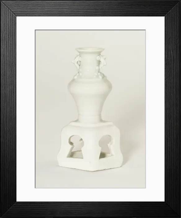 Framed Print : Miniature Vase on Stand, Yuan (1279-1368) or Ming dynasty (1368-1644), 14th / 17th century. Creator: Unknown Framed Print : Miniature Vase on Stand, Yuan (1279-1368) or Ming dynasty (1368-1644), 14th / 17th century. Creator: Unknown