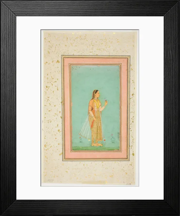 Framed Print : Beauty Holding a Flower, , mid-17th century. Creator: Unknown Framed Print : Beauty Holding a Flower, , mid-17th century. Creator: Unknown