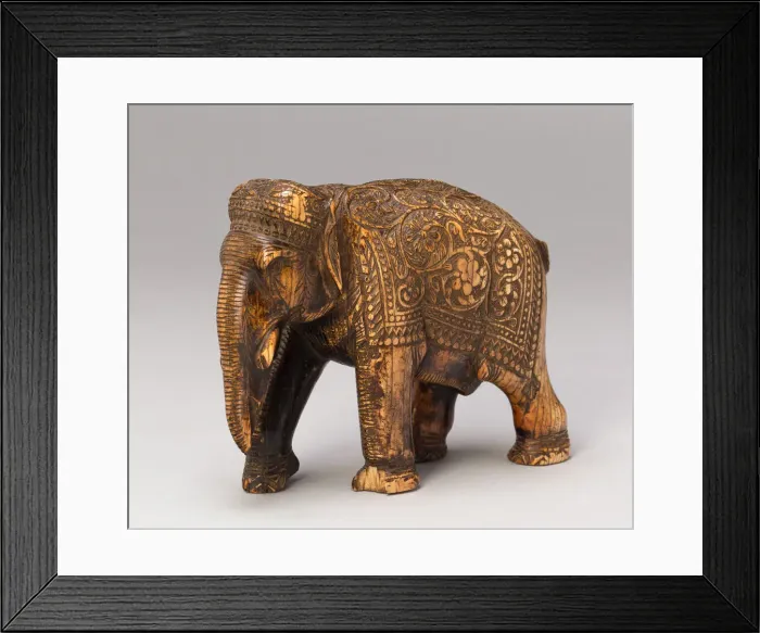 Framed Print : Walking Elephant with Floral Caparison, 17th century. Creator: Unknown Framed Print : Walking Elephant with Floral Caparison, 17th century. Creator: Unknown