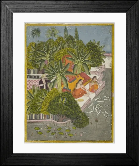 Framed Print : Royal Women Feeding Fish, c. 1740. Creator: Unknown Framed Print : Royal Women Feeding Fish, c. 1740. Creator: Unknown