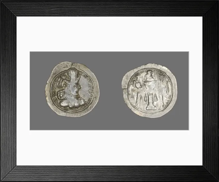 Framed Print : Coin Portraying King Sapor II, 309-379. Creator: Unknown Framed Print : Coin Portraying King Sapor II, 309-379. Creator: Unknown