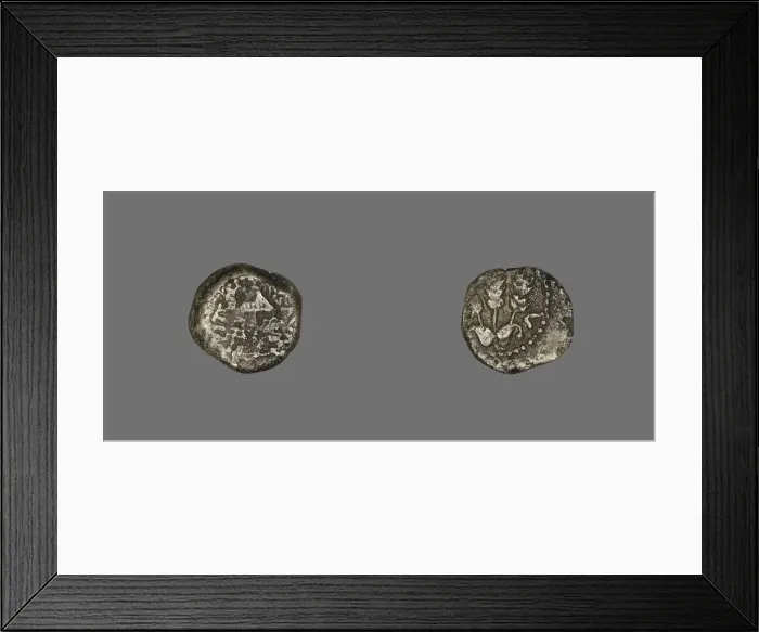 Framed Print : Coin Depicting a Parasol, 42-43, reign of King Herod Agrippa I (37-43). Creator: Unknown Framed Print : Coin Depicting a Parasol, 42-43, reign of King Herod Agrippa I (37-43). Creator: Unknown