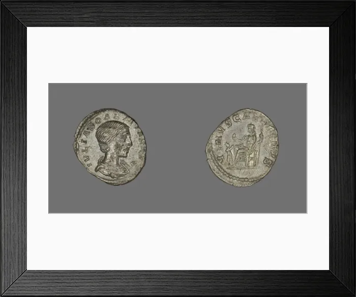 Framed Print : Denarius (Coin) Portraying Julia Soaemias, 218-222. Creator: Unknown