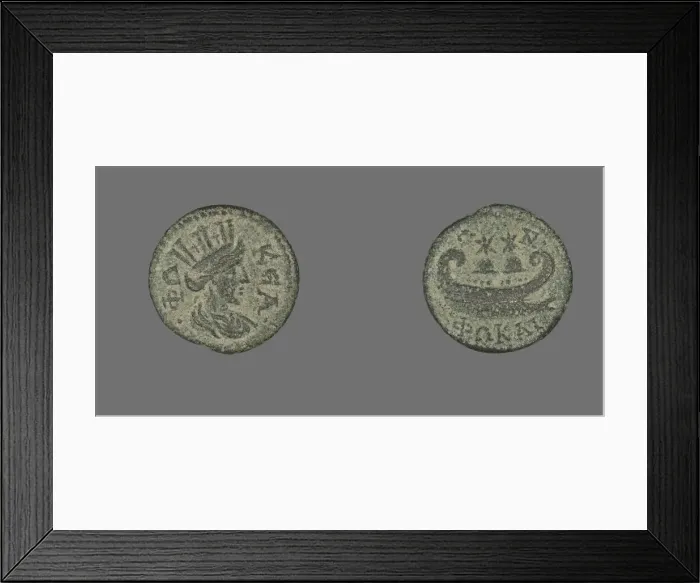 Framed Print : Coin Depicting the Goddess Tyche, (253-268?). Creator: Unknown Framed Print : Coin Depicting the Goddess Tyche, (253-268?). Creator: Unknown