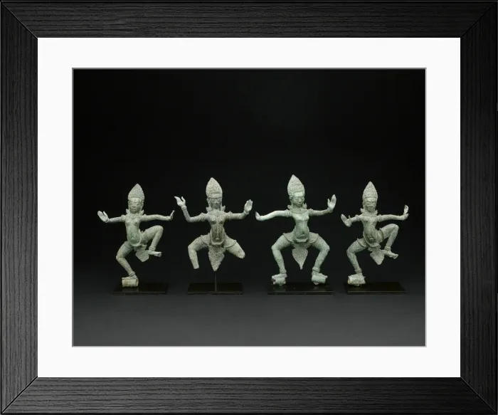 Framed Print : Group of Four Celestial Dancing Beauties (Apsaras), Angkor period Framed Print : Group of Four Celestial Dancing Beauties (Apsaras), Angkor period