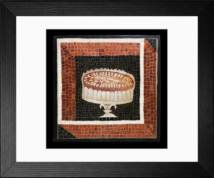 Framed Print : Mosaic Floor Panel Depicting an Almond Cake, 2nd century. Creator: Unknown Framed Print : Mosaic Floor Panel Depicting an Almond Cake, 2nd century. Creator: Unknown