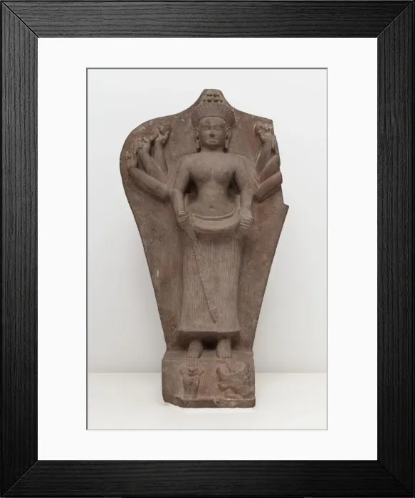 Framed Print : Goddess Durga Slaying the Buffalo Demon (Mahishasuramardini), Angkor period, 10th century