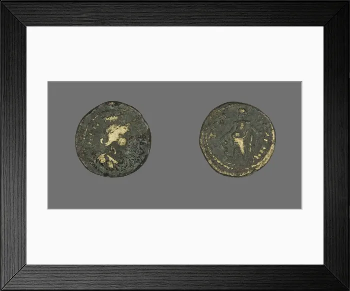 Framed Print : Coin Depicting the Goddess Tyche, (238-244 ?). Creator: Unknown Framed Print : Coin Depicting the Goddess Tyche, (238-244 ?). Creator: Unknown