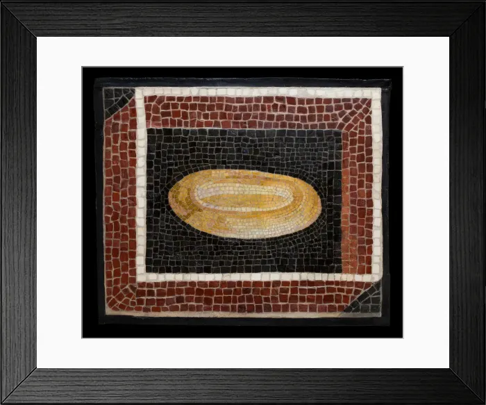Framed Print : Mosaic Floor Panel Depicting a Loaf of Bread or a Platter, 2nd century. Creator: Unknown Framed Print : Mosaic Floor Panel Depicting a Loaf of Bread or a Platter, 2nd century. Creator: Unknown