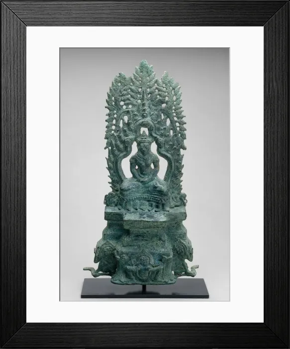 Framed Print : Altarpiece with Seated Buddha, Angkor period, late 12th / early 13th century Framed Print : Altarpiece with Seated Buddha, Angkor period, late 12th / early 13th century
