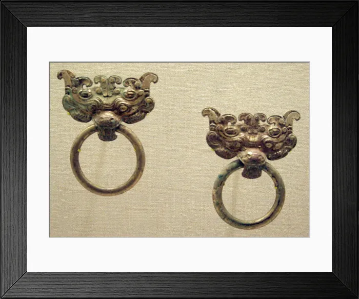Framed Print : Monster-Mask Fitting with Ring Handle, Han dynasty (206 B. C. -A. D. 220). Creator: Unknown Framed Print : Monster-Mask Fitting with Ring Handle, Han dynasty (206 B. C. -A. D. 220). Creator: Unknown