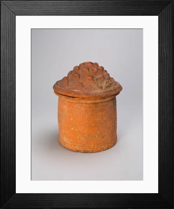 Framed Print : Cylindrical Jar with Mountain-Shaped Lid, Western Han dynasty (206 B. C. -A. D. 9) Framed Print : Cylindrical Jar with Mountain-Shaped Lid, Western Han dynasty (206 B. C. -A. D. 9)