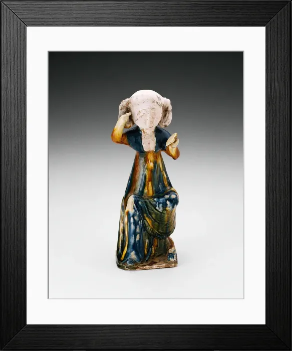 Framed Print : Seated Women Holding Mirror, Tang dynasty (A. D. 618-907), first half of 8th century Framed Print : Seated Women Holding Mirror, Tang dynasty (A. D. 618-907), first half of 8th century