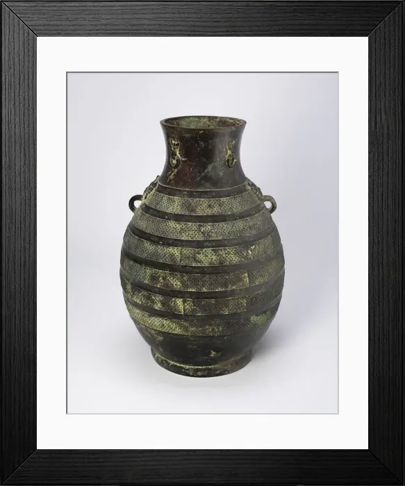 Framed Print : Wine Jar (Hu), Eastern Zhou dynasty, Warring States period (475-221 B. C. ), c Framed Print : Wine Jar (Hu), Eastern Zhou dynasty, Warring States period (475-221 B. C. ), c