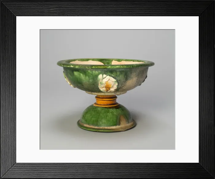 Framed Print : Stem Bowl with Foliate Medallions, Tang dynasty (618-906), first half of 8th century Framed Print : Stem Bowl with Foliate Medallions, Tang dynasty (618-906), first half of 8th century