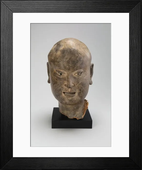 Framed Print : Head of a Luohan, Northern Song, Liao, or Jin dynasty, c. 11th century. Creator: Unknown Framed Print : Head of a Luohan, Northern Song, Liao, or Jin dynasty, c. 11th century. Creator: Unknown