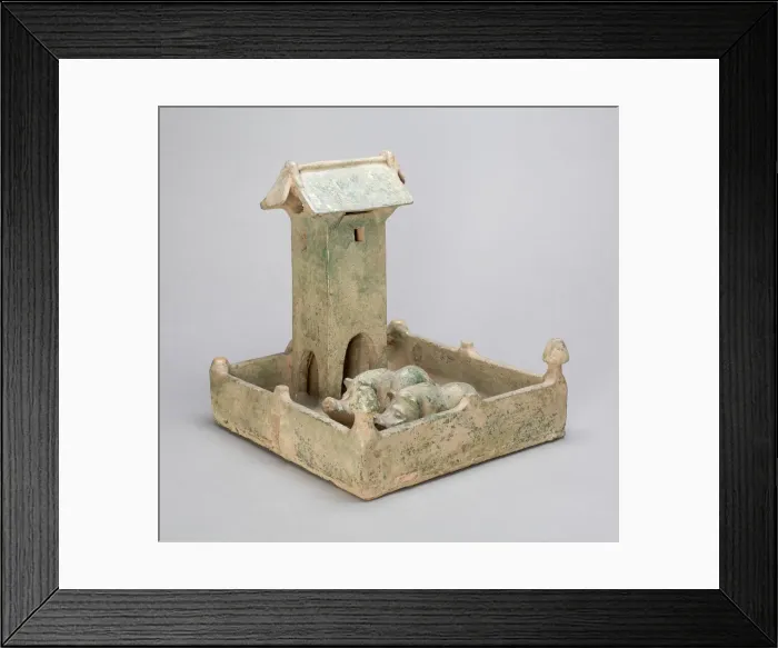 Framed Print : Pigsty with Tower, Eastern Han dynasty (A. D. 25-220). Creator: Unknown Framed Print : Pigsty with Tower, Eastern Han dynasty (A. D. 25-220). Creator: Unknown