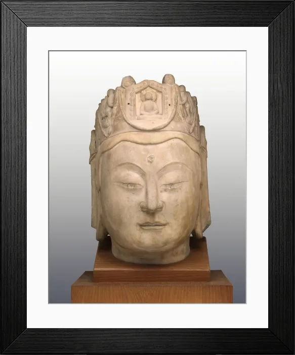 Framed Print : Head of Guanyin, late Northern Qi / Sui dynasty, late 6th century. Creator: Unknown Framed Print : Head of Guanyin, late Northern Qi / Sui dynasty, late 6th century. Creator: Unknown