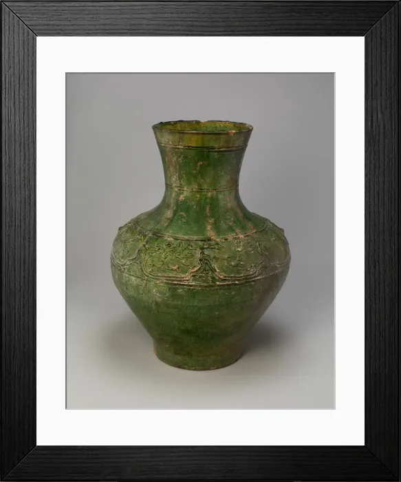 Framed Print : Jar (Hu) with Equestrians and Animals amid Mountains, Han dynasty (206 B. C. -A. D. 220) Framed Print : Jar (Hu) with Equestrians and Animals amid Mountains, Han dynasty (206 B. C. -A. D. 220)