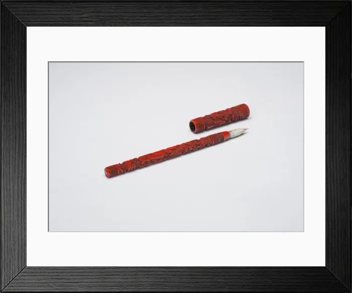 Framed Print : Brush and Cover with Figures in a Garden, Late Ming or early Qing dynasty, 17th century Framed Print : Brush and Cover with Figures in a Garden, Late Ming or early Qing dynasty, 17th century