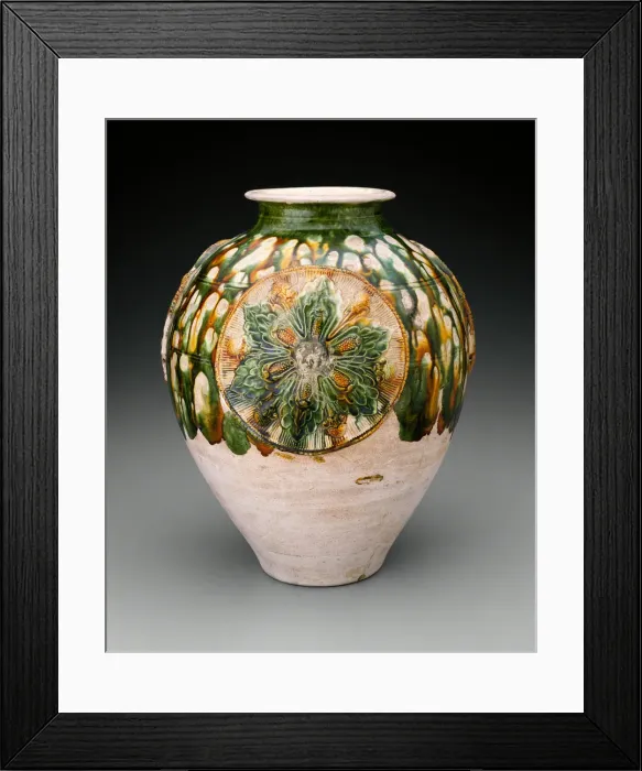 Framed Print : Jar with Floral Medallions, Tang dynasty (A. D. 618-907), first half of 8th century Framed Print : Jar with Floral Medallions, Tang dynasty (A. D. 618-907), first half of 8th century