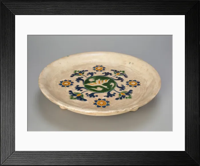 Framed Print : Tripod Dish with Flying Goose, Stylized Flowers and Vines, Tang dynasty (618-907) Framed Print : Tripod Dish with Flying Goose, Stylized Flowers and Vines, Tang dynasty (618-907)